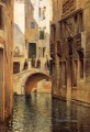 ベネチア運河の女性 ジュリアス・ルブラン・スチュワート ヴェネツィア